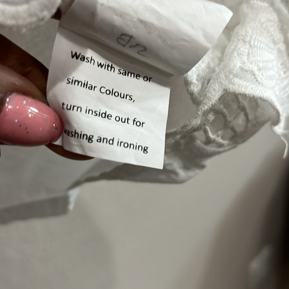 Alessa W. Collection White 100% Cotton Embroidered Boho Blouse Size 14 India - Picture 7 of 8